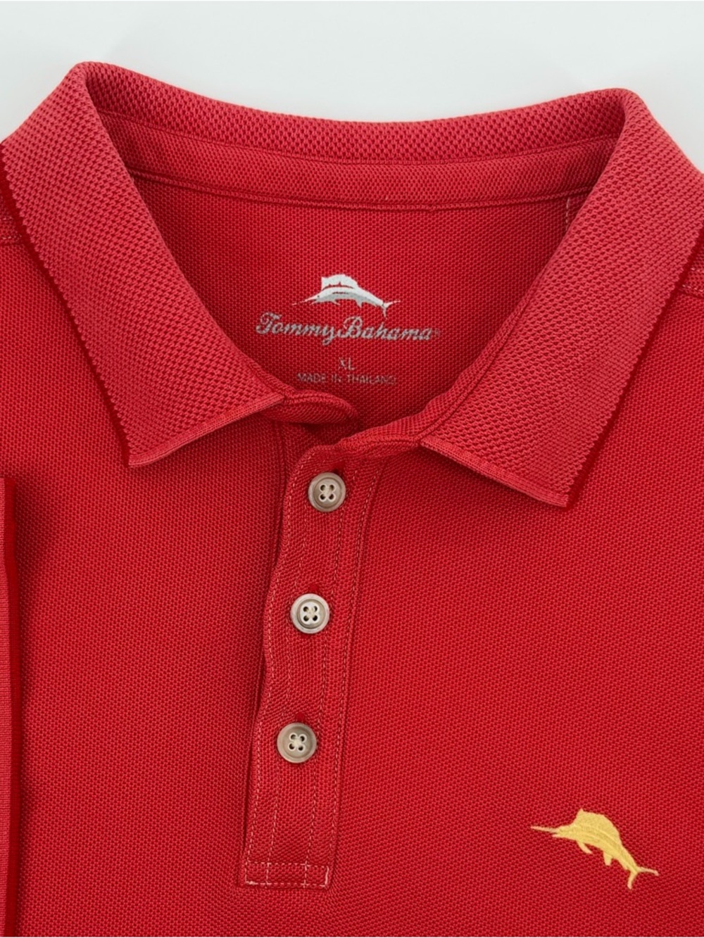 Tommy Bahama Red Polo Men’s XL with Yellow Embroidered Marlin
